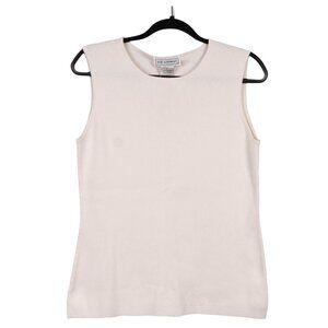 Erik Stewart VTG Tank Sweater Base L Womens Off White Cotton Ribbed Texture